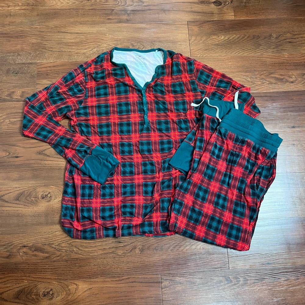 Little Sleepies Plaid pajamas Bamboo Size XXL extra extra large